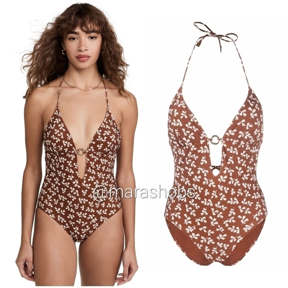 Tory Burch Printed Ring One Piece Swimsuit - Picture 1 of 6